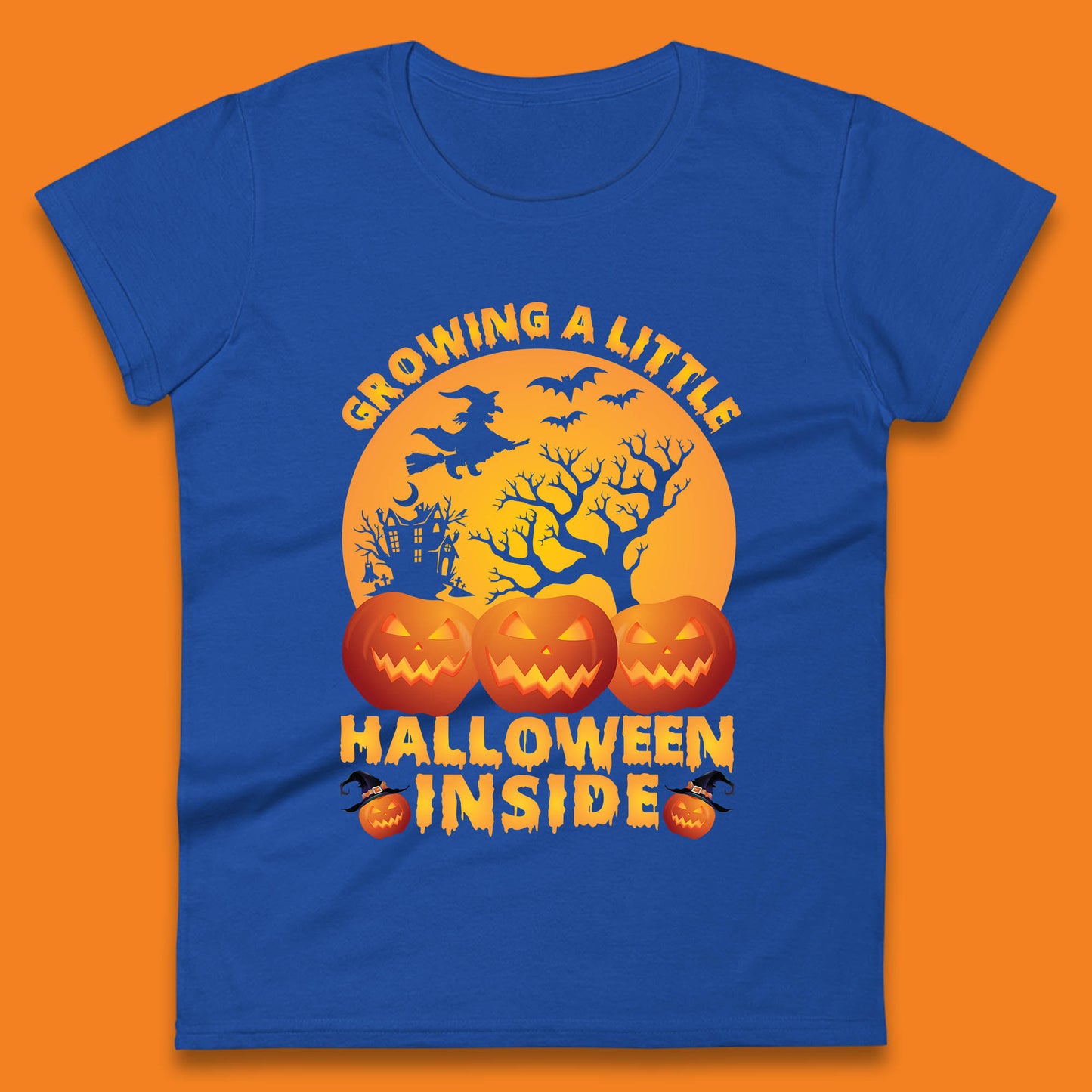 Growing A Little Halloween Inside Pregnancy Announcement Mom To Be Womens Tee Top