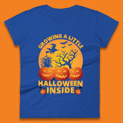 Growing A Little Halloween Inside Pregnancy Announcement Mom To Be Womens Tee Top