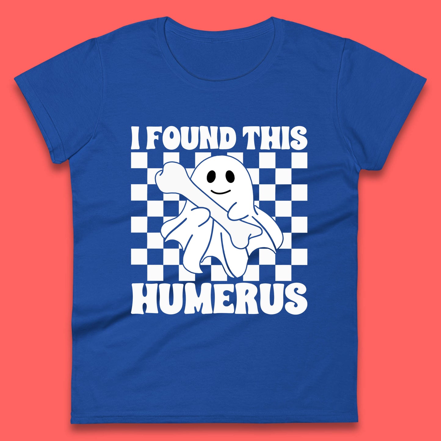 I Found This Humerus Halloween Bone Joke Funny Ghost Halloween Costume Womens Tee Top