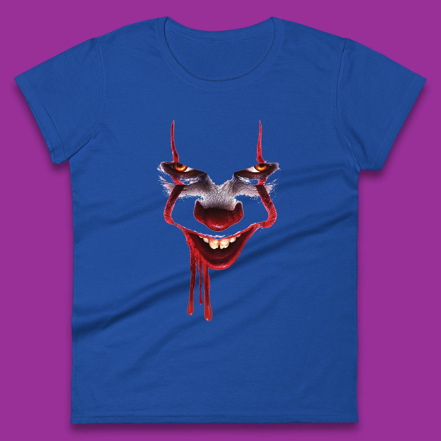 Pennywise Clown IT Chapter 2 Halloween Horror Movie Character Womens Tee Top