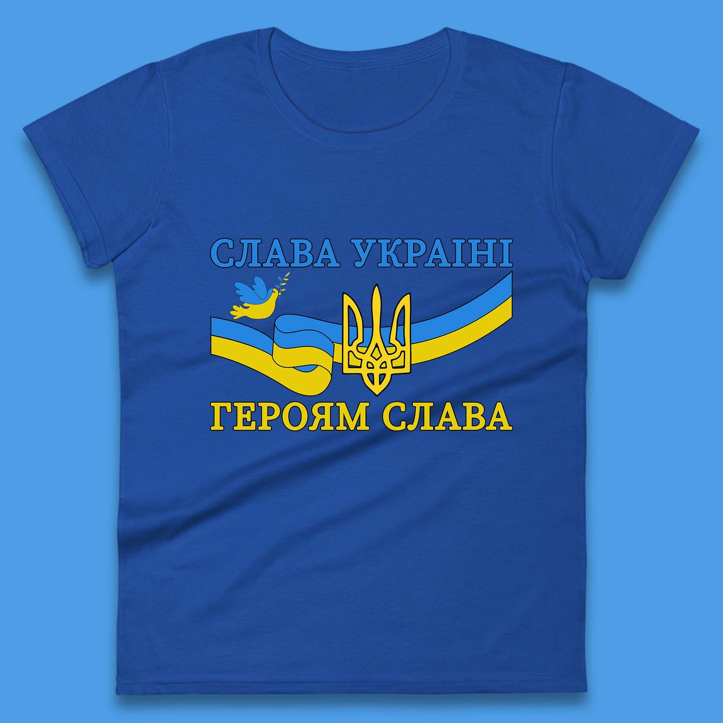 Glory To The Heroes Of Ukraine Slava Ukraini Hierojam Slava Ukrainian National Salute Womens Tee Top