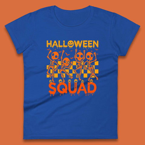 Halloween Squad Dancing Skeletons Squad Goals Dancing Halloween Skull Womens Tee Top
