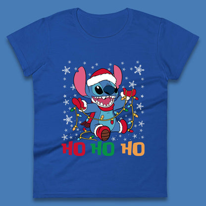 Happy Santa Stitch Christmas Womens T-Shirt