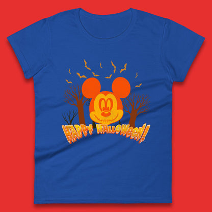Happy Halloween Mickey Mouse Horror Scary Spooky Jack Face Halloween Disney Trip Womens Tee Top