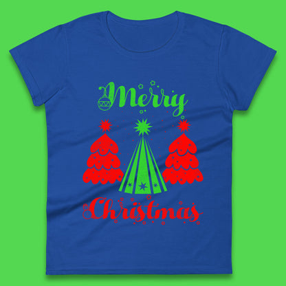 merry christmas tree womens t shirt
