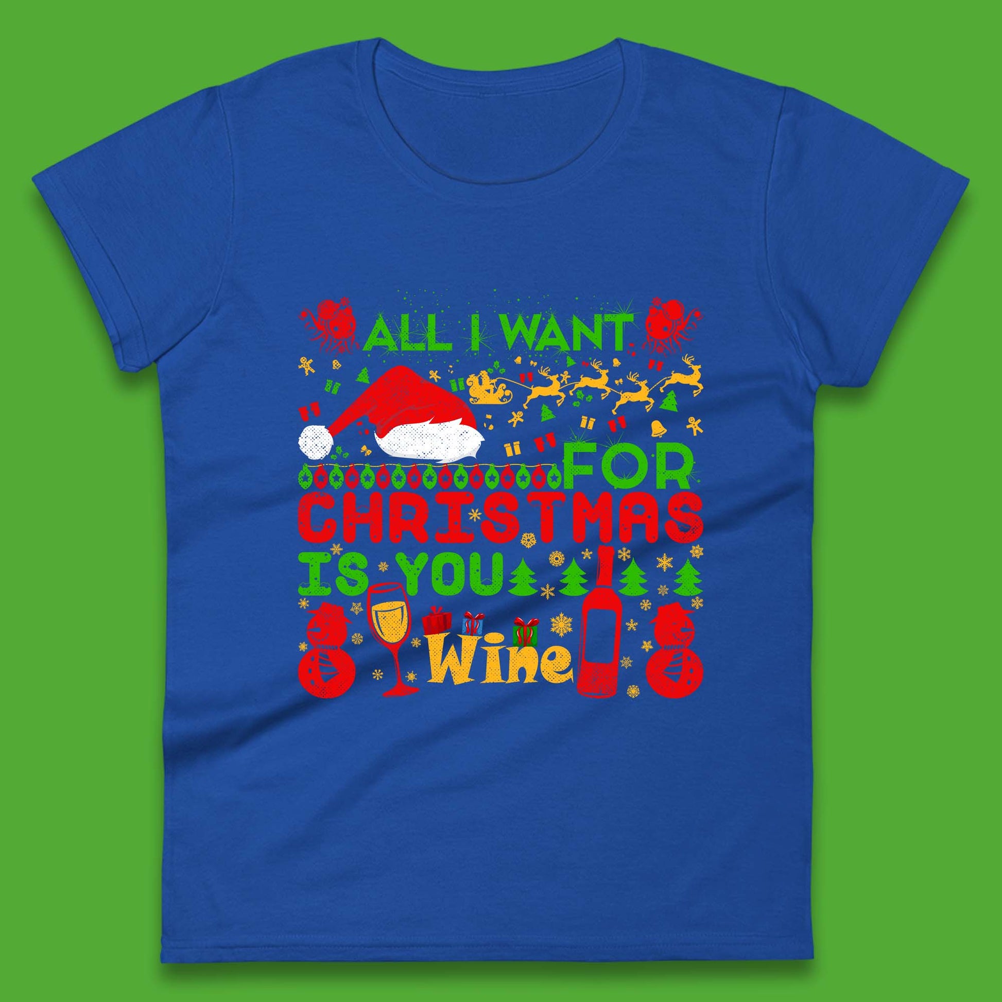christmas wine womens t shirt