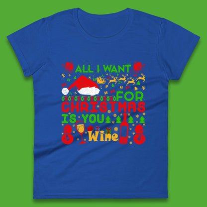 christmas wine womens t shirt
