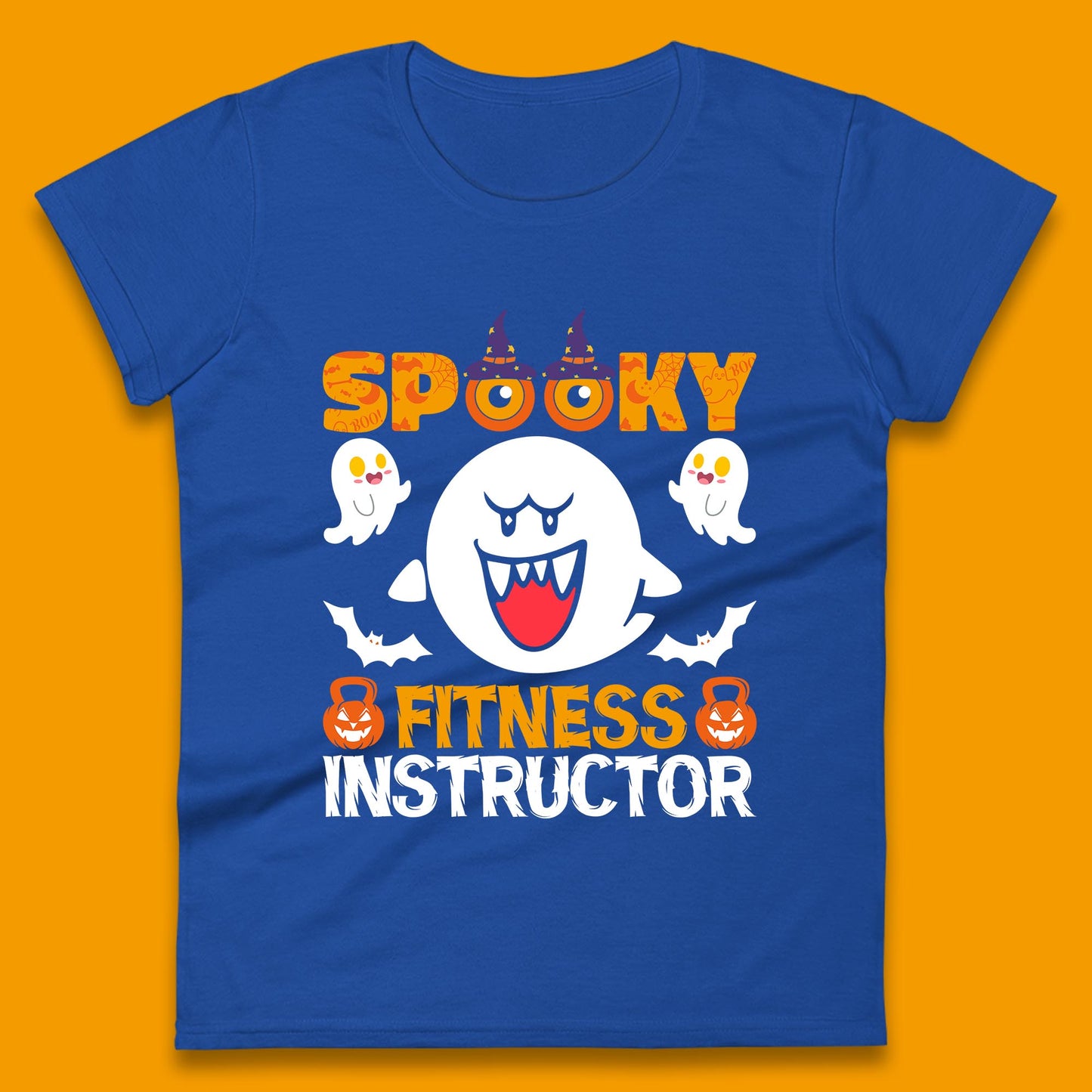 Halloween Spooky Fitness Instructor Super Mario Boo Halloween Costume Womens Tee Top