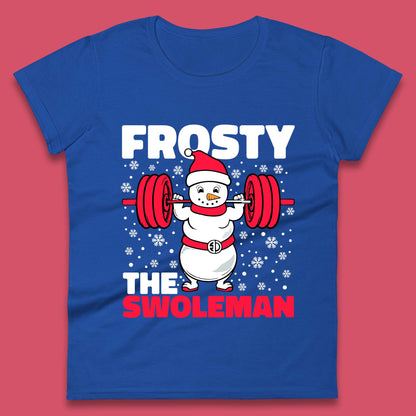 Frosty The Swoleman Christmas Womens T-Shirt