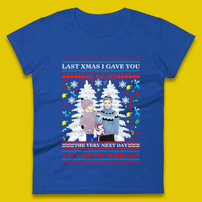 gay christmas womens t shirt