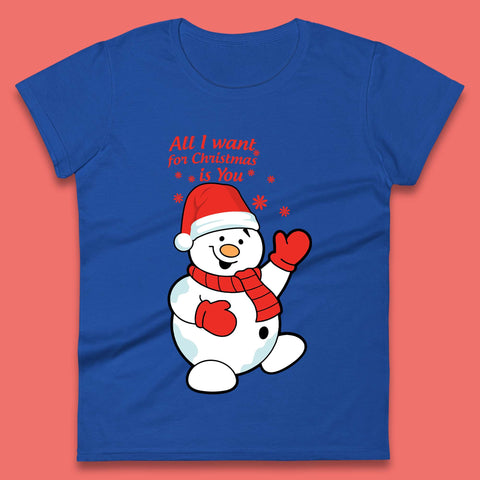 Snowman Christmas Womens T-Shirt