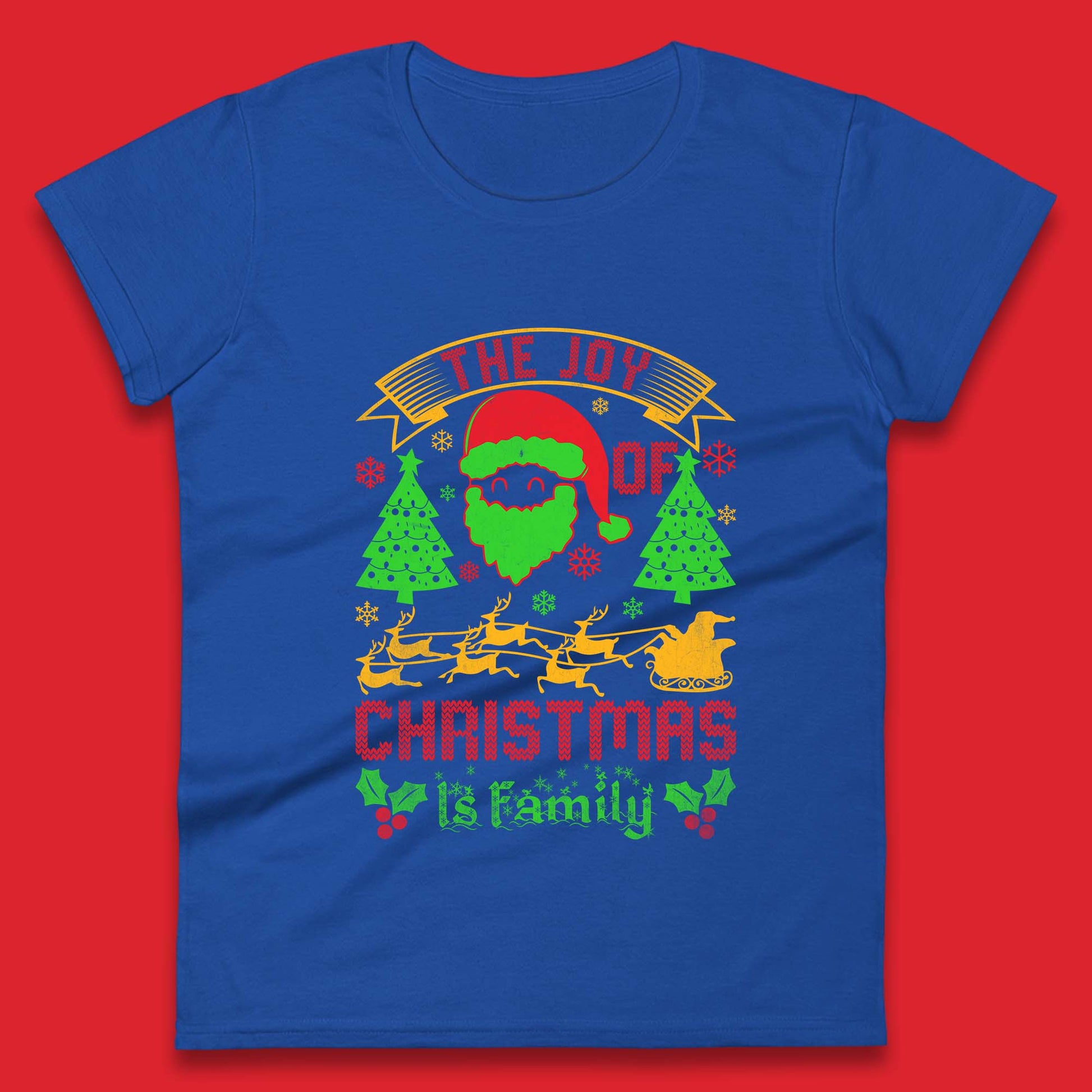 the joy of christmas is family womens top