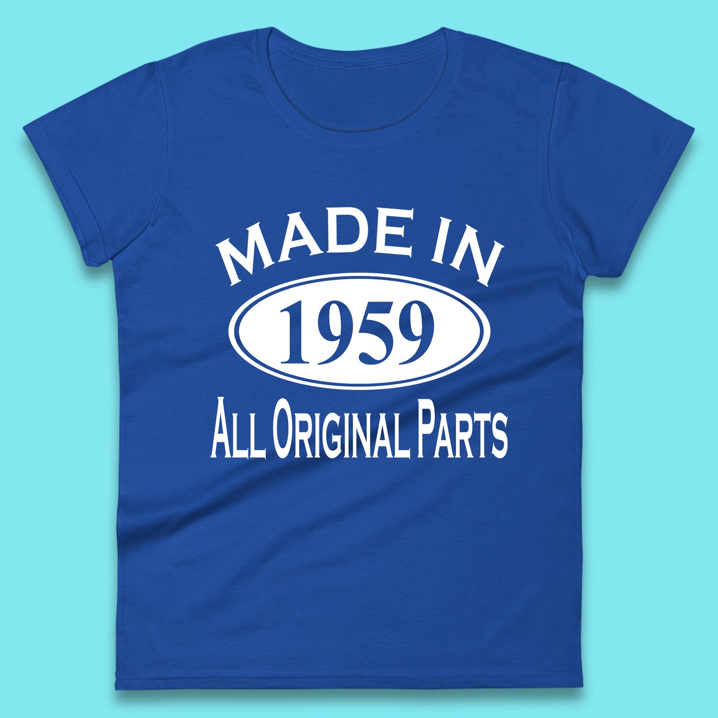 Made In 1959 All Original Parts Vintage Retro 64th Birthday Funny 64 Years Old Birthday Gift Womens Tee Top