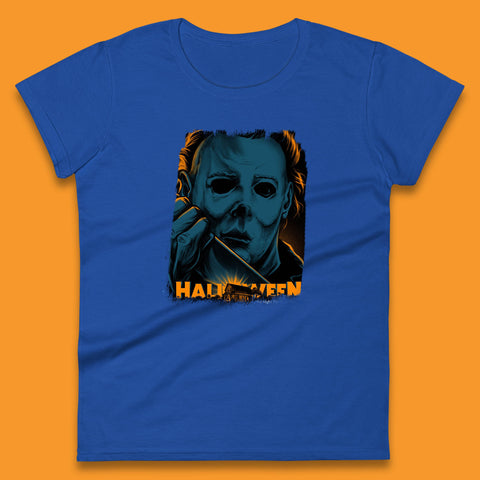 Halloween (1978) Poster Slasher Film Michael Myers Halloween Horror Thriller Movie Character Womens Tee Top