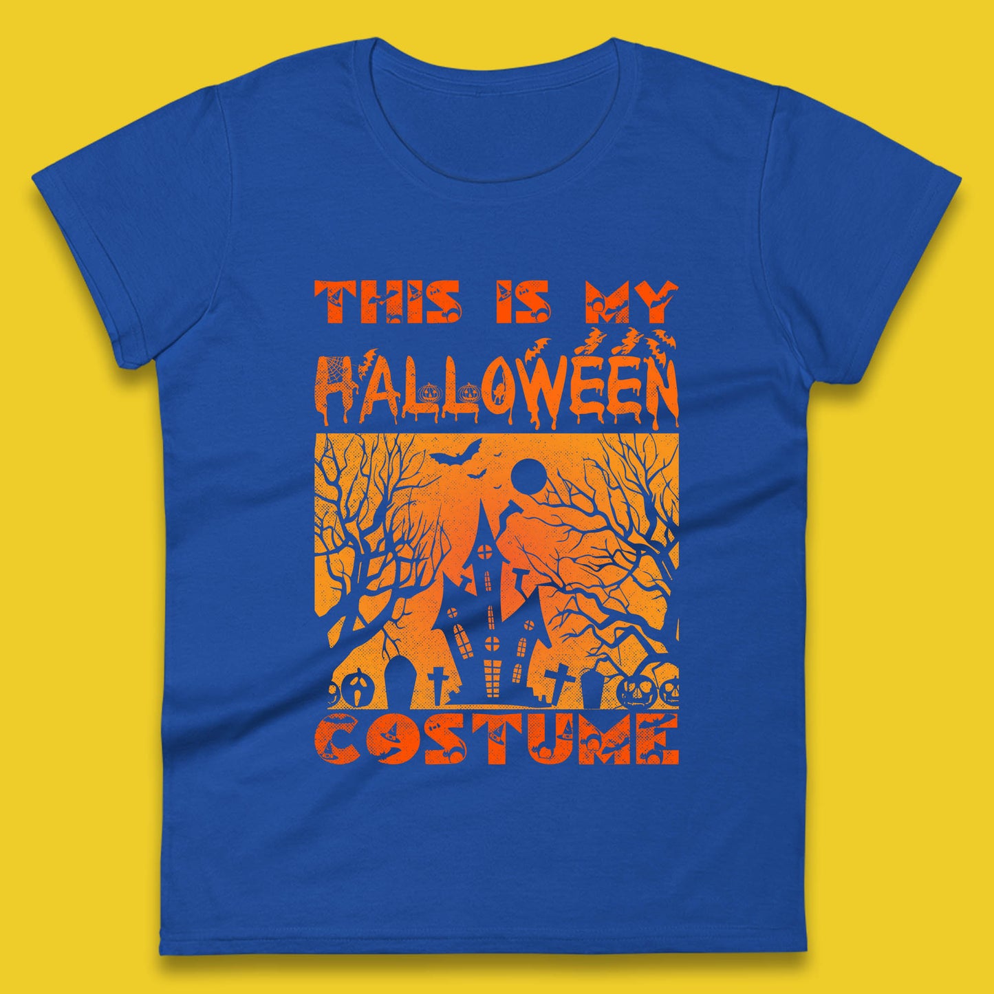 This Is My Halloween Costume Horror Scary Haunted House Spooky Season Womens Tee Top