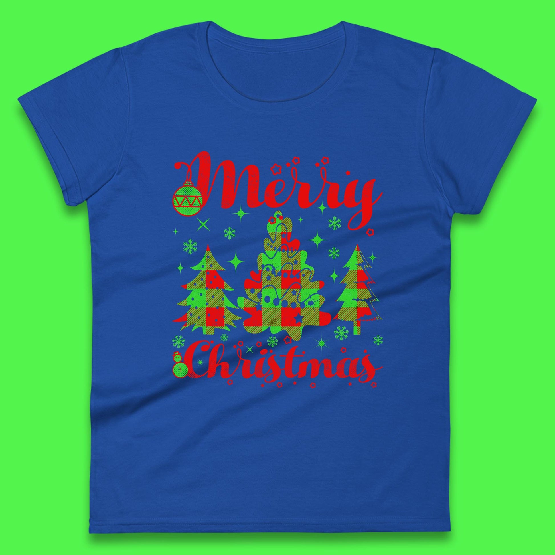 merry christmas trees womens top