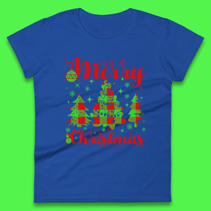 merry christmas trees womens top