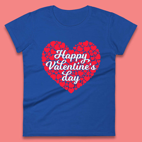 Happy Valentine's Day Hearts Womens T-Shirt