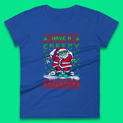 zombie santa claus womens t shirt