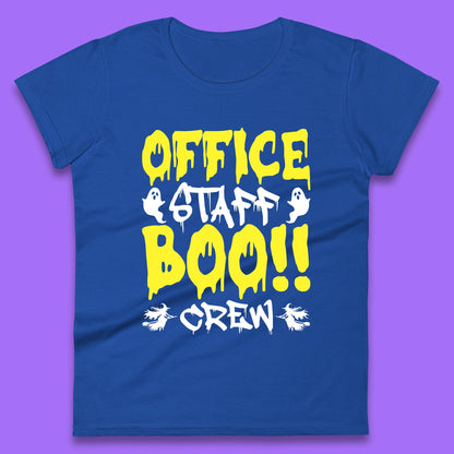 Office Staff Boo Crew Halloween Office Squad Boo Ghost Office Crew Womens Tee Top