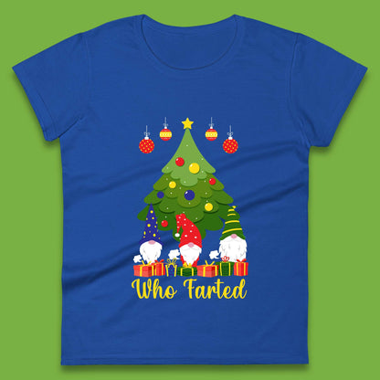 who farted christmas gnomes funny womens t shirt