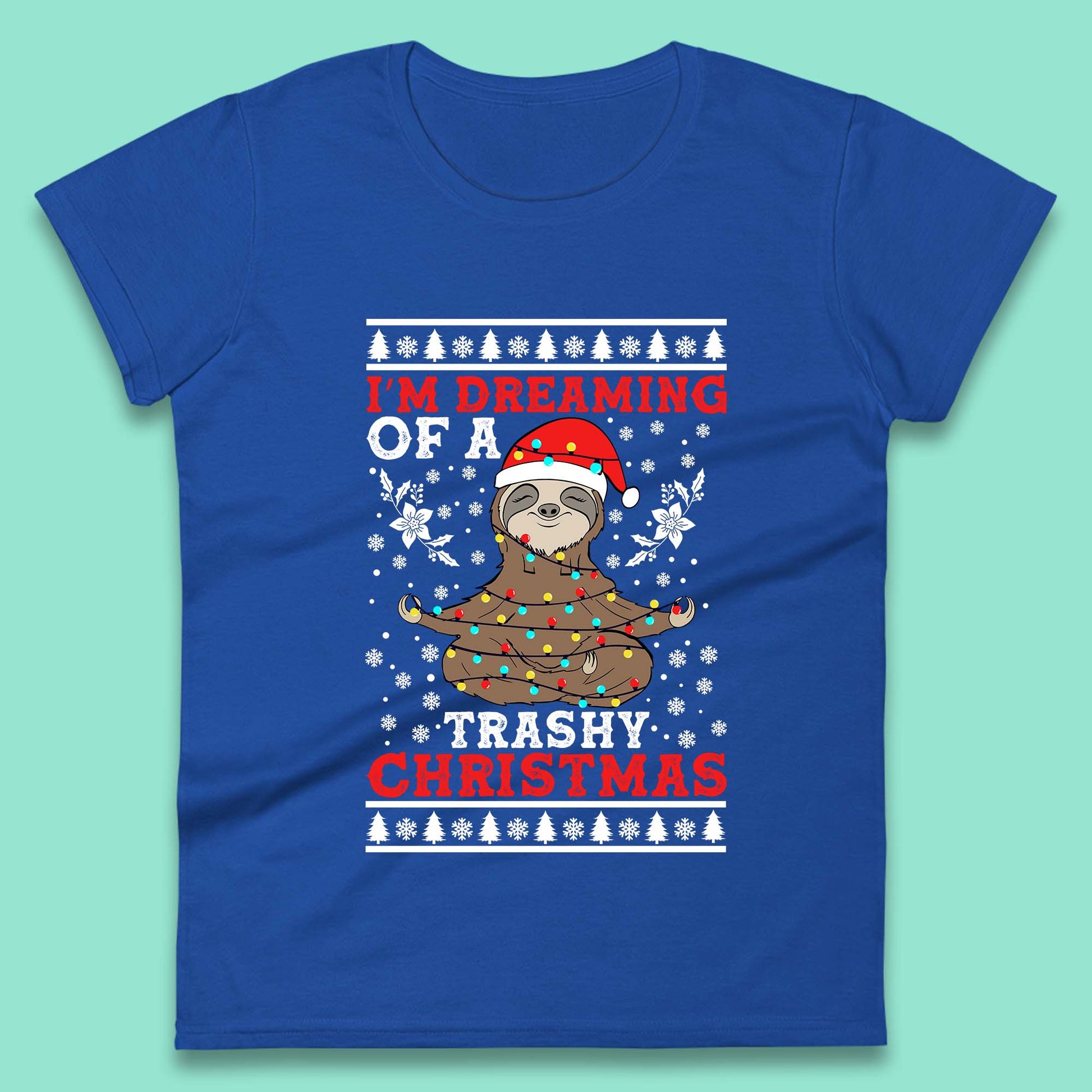 sloth christmas womens t shirt