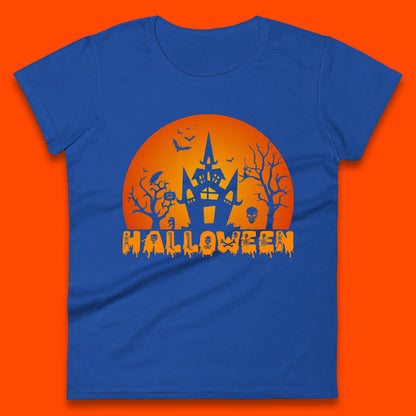 Halloween Horror Scary Hunted House Scary Spooky Night Festive Gift Womens Tee Top