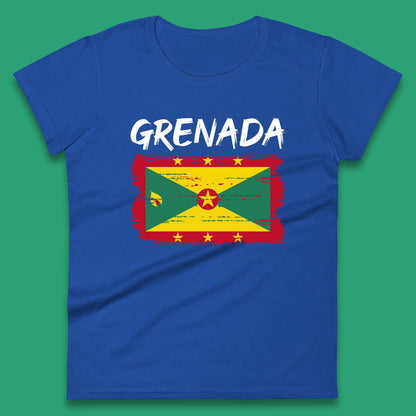 Grenada Flag Distressed Grenadian Heritage Country In The Caribbean Womens Tee Top