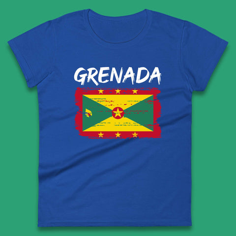 Grenada Flag Distressed Grenadian Heritage Country In The Caribbean Womens Tee Top