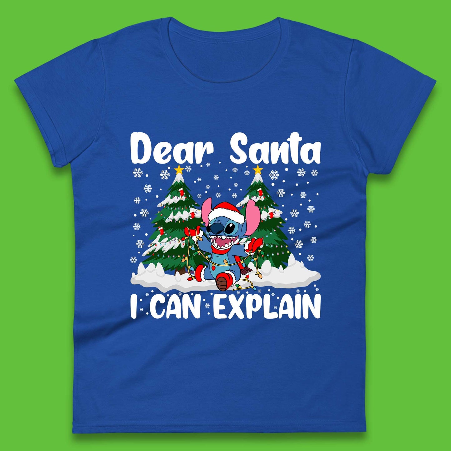 Santa Stitch Christmas Womens T-Shirt