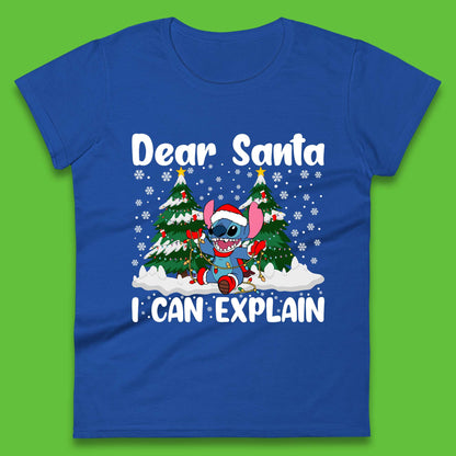 Santa Stitch Christmas Womens T-Shirt