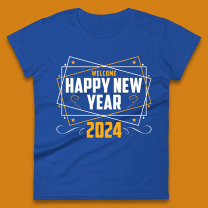 Welcome Happy New Year 2024 Womens T-Shirt