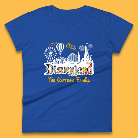Personalised Disneyland Family Vacation Your Name Disneyland Castle Disneyworld Trip Womens Tee Top