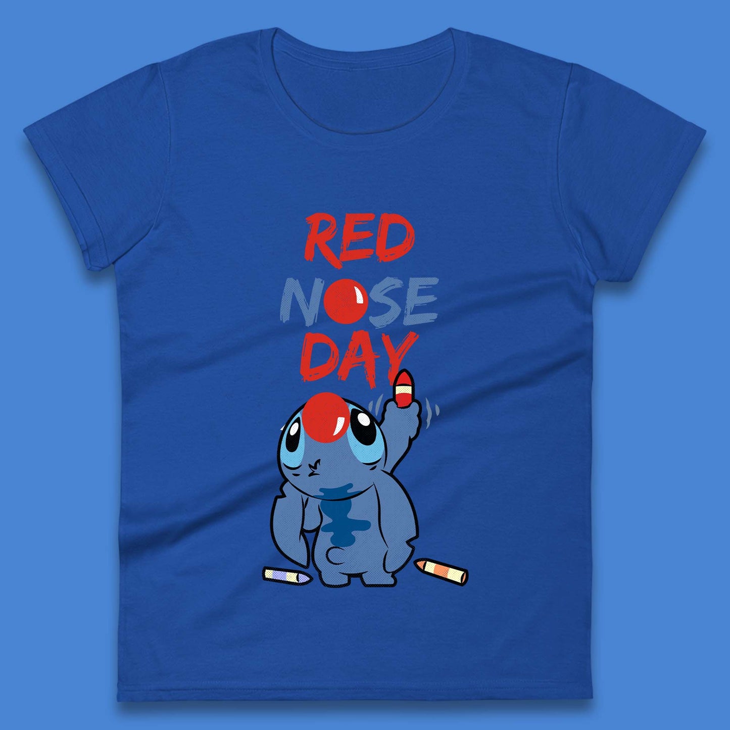 Ladies Stitch Red Nose Day T Shirt