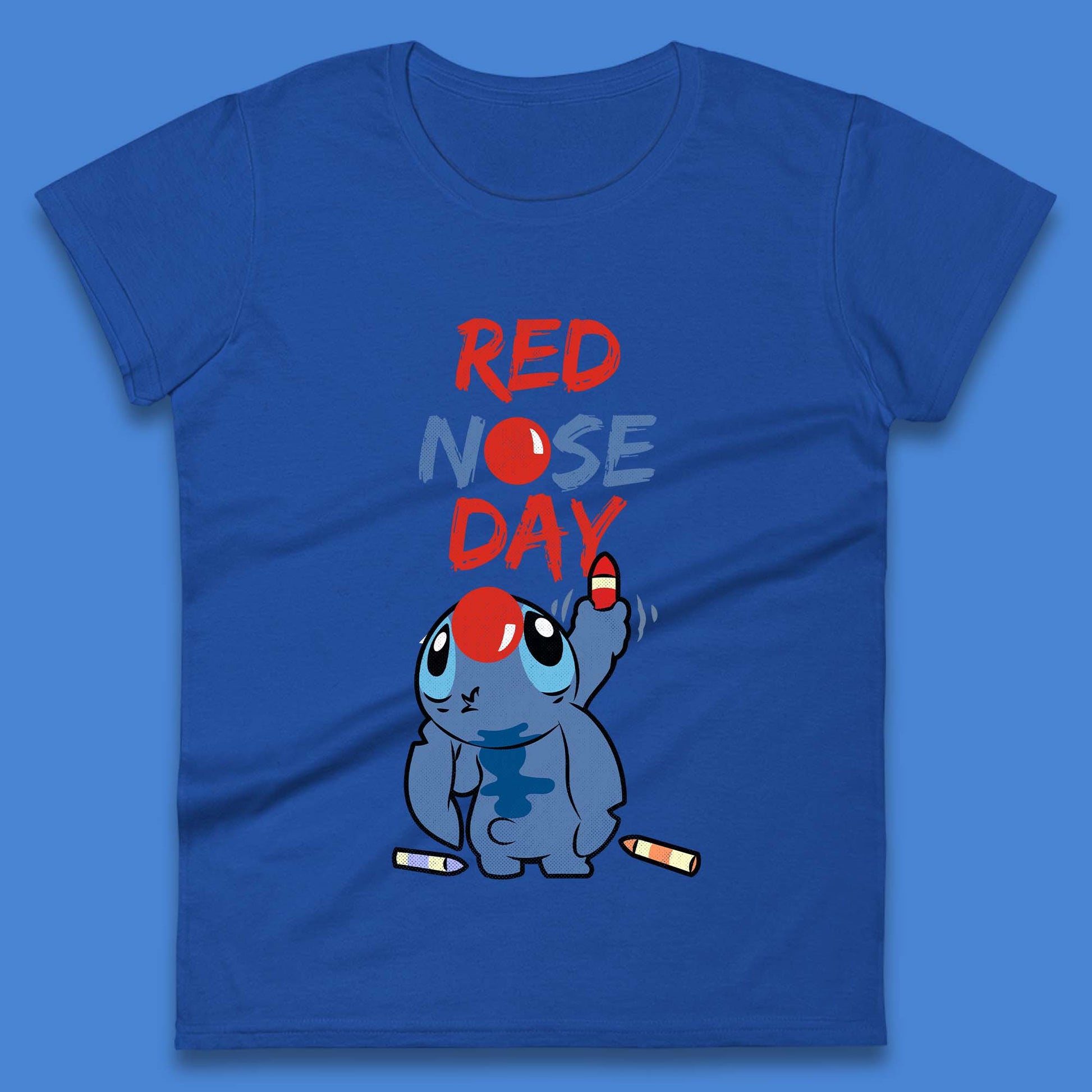 Ladies Stitch Red Nose Day T Shirt