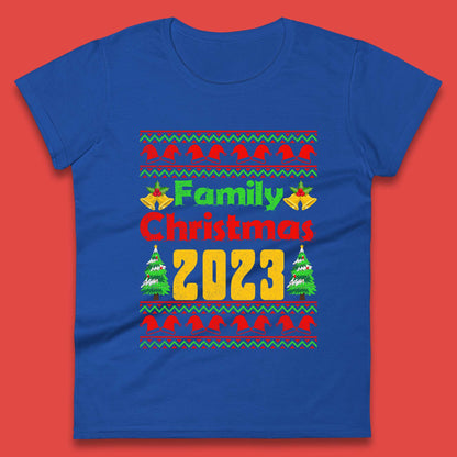 Family Christmas 2023 Holiday Winter Festive Christmas Trees Xmas Season Womens Tee Top