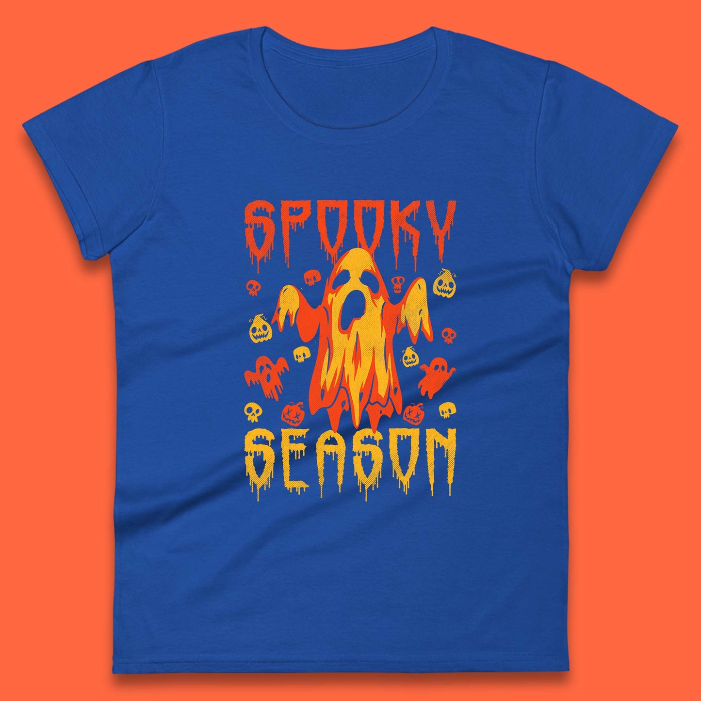 Spooky Season Halloween Ugly Scary Boo Ghost Halloween Vibes Womens Tee Top