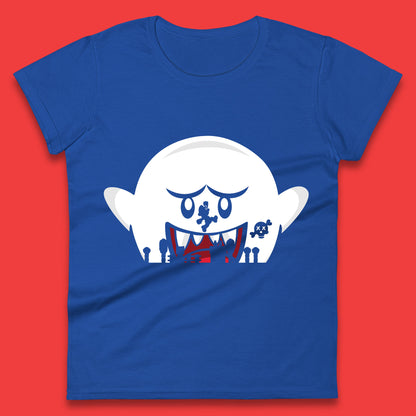 Super Mario Boo Trick Or Treat Halloween Nintendo Mario Iconic Ghost Boo Womens Tee Top