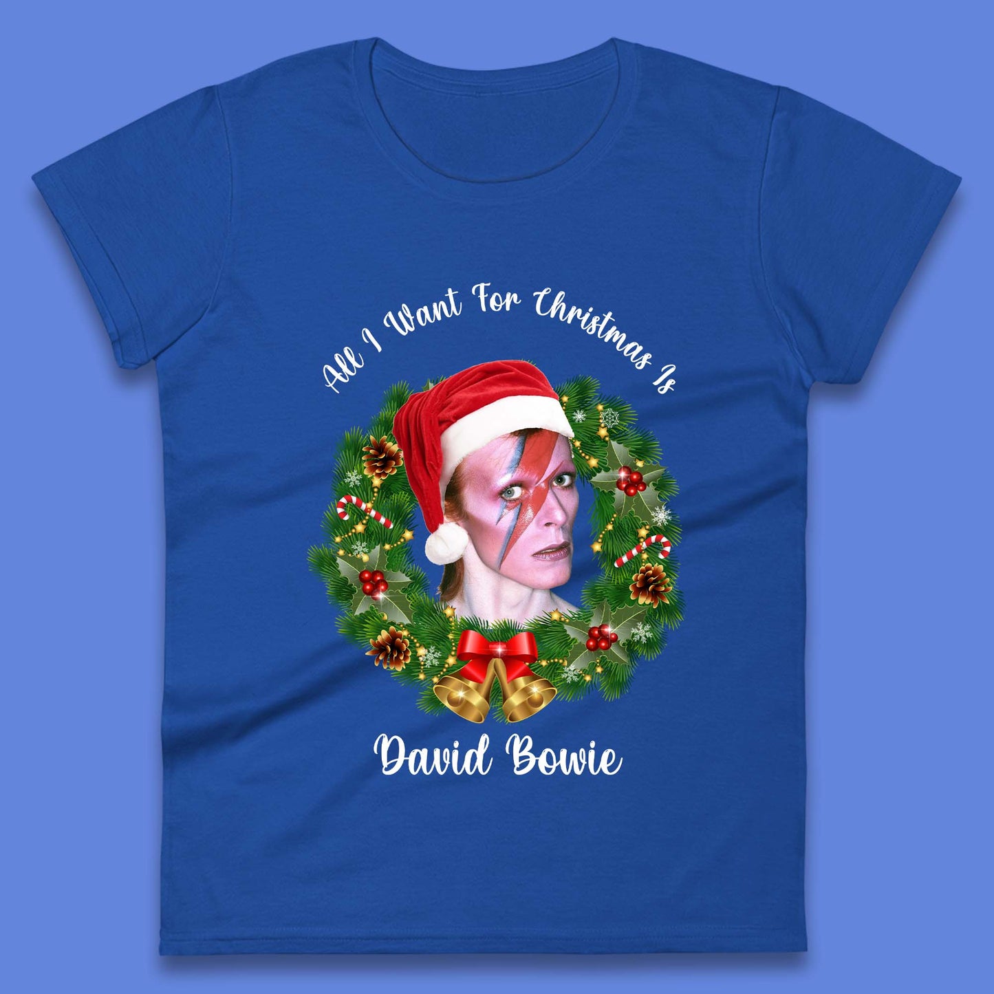 David Bowie Christmas Womens T-Shirt