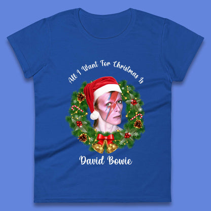 David Bowie Christmas Womens T-Shirt
