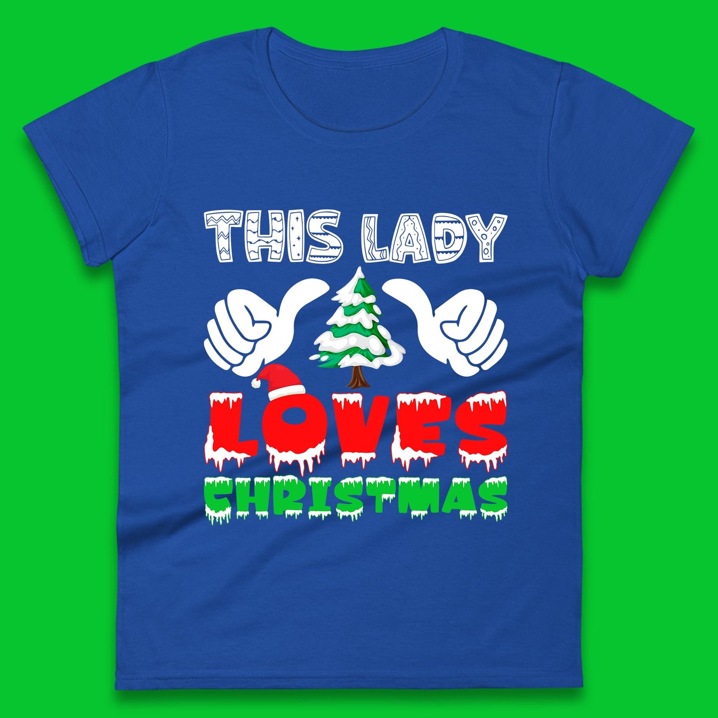 christmas thumbs up womens t shirt