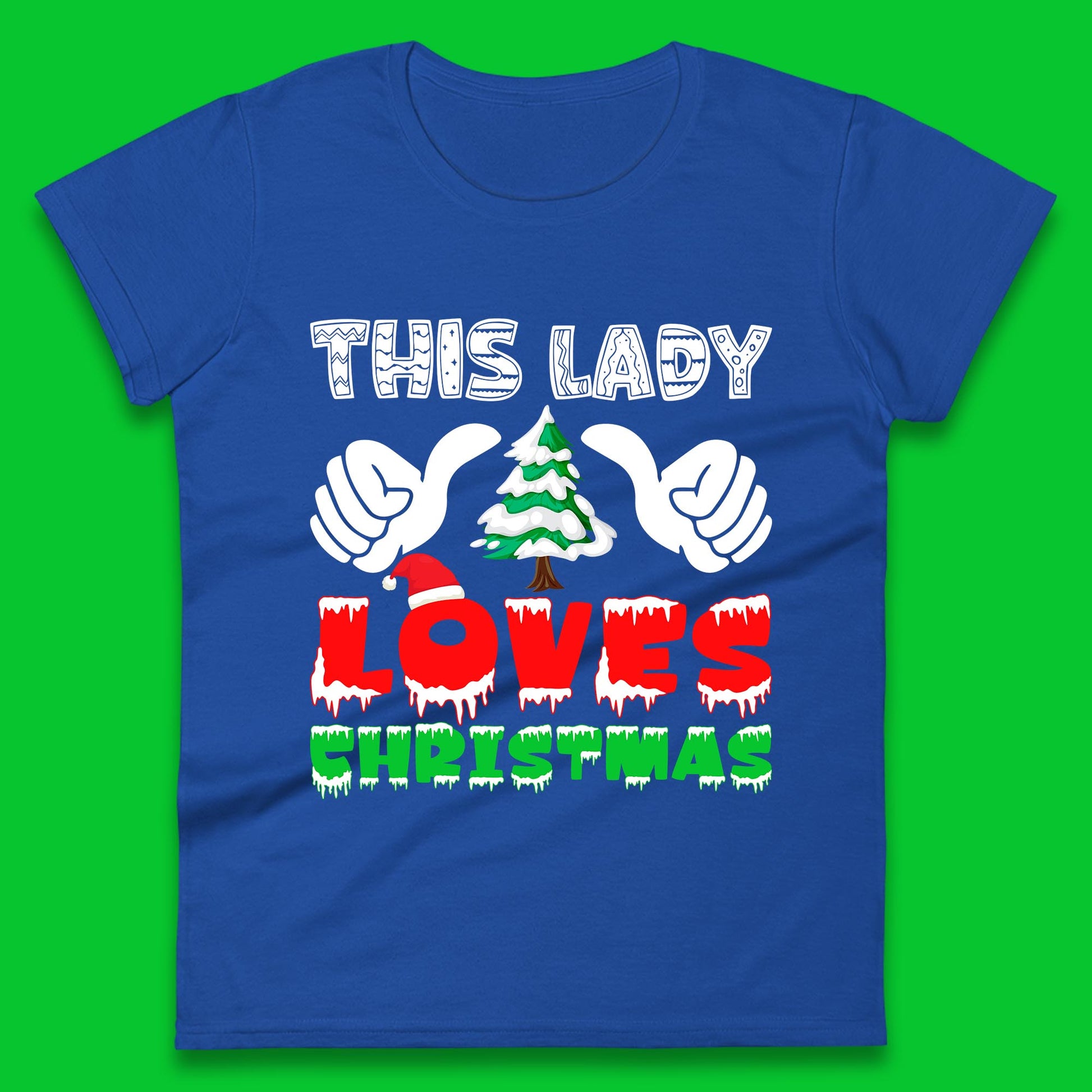 christmas thumbs up womens t shirt