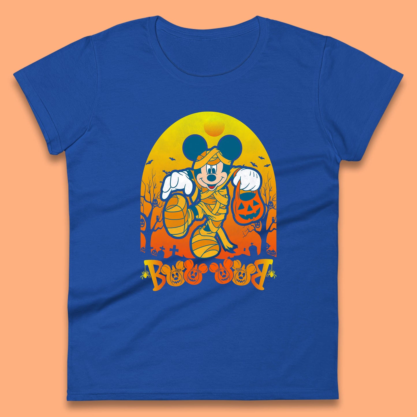 Disney Halloween Boo Mummy Mickey Mouse Horror Scary Disneyland Trip Womens Tee Top