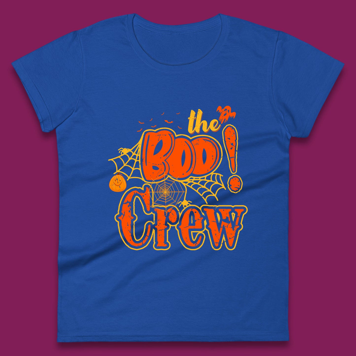 The Boo Crew Halloween Boo Squad Horror Scary Spokky Matching Costume Womens Tee Top