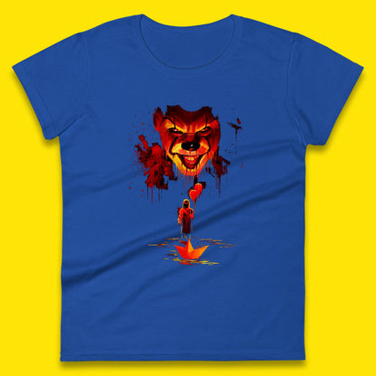 IT Clown Pennywise Halloween Horror Movie Character Serial Killer Clown Costume Womens Tee Top