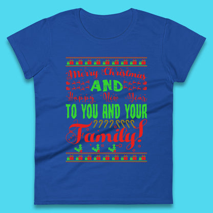 merry christmas family womens t shirt