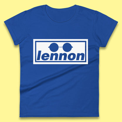 Lennon British Beatles Band John Lennon Singer Songwriter Musician Lennon Glasses Womens Tee Top