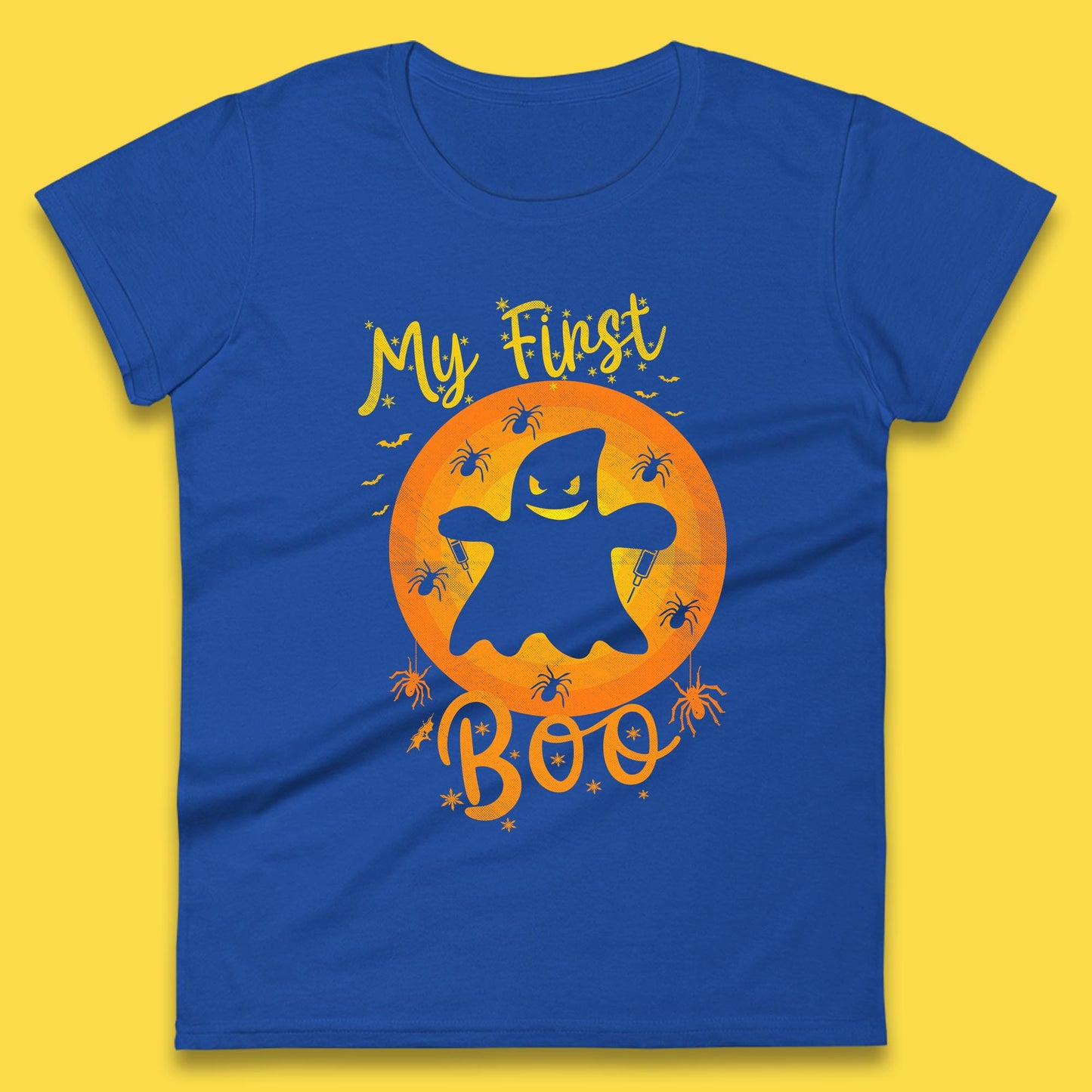 My First Boo Halloween Funny Boo Ghost Horror Scary Creepy Season Womens Tee Top