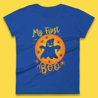 My First Boo Halloween Funny Boo Ghost Horror Scary Creepy Season Womens Tee Top
