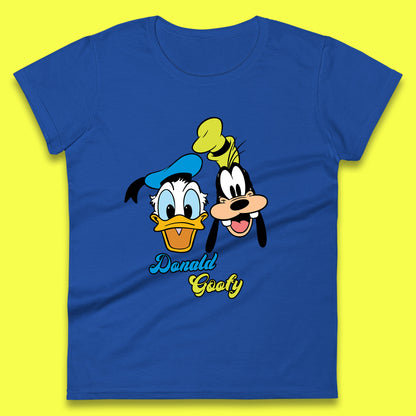 Disney Cartoon Characters Donald Duck And Pluto Goofy Face Disney World Trip Disney Vacation Womens Tee Top